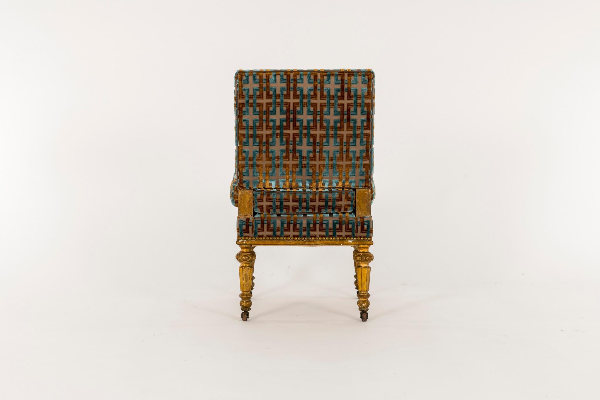 Paar Napoleon III Giltwood Slipper Chairs  im Zustand „Gut“ im Angebot in Houston, TX