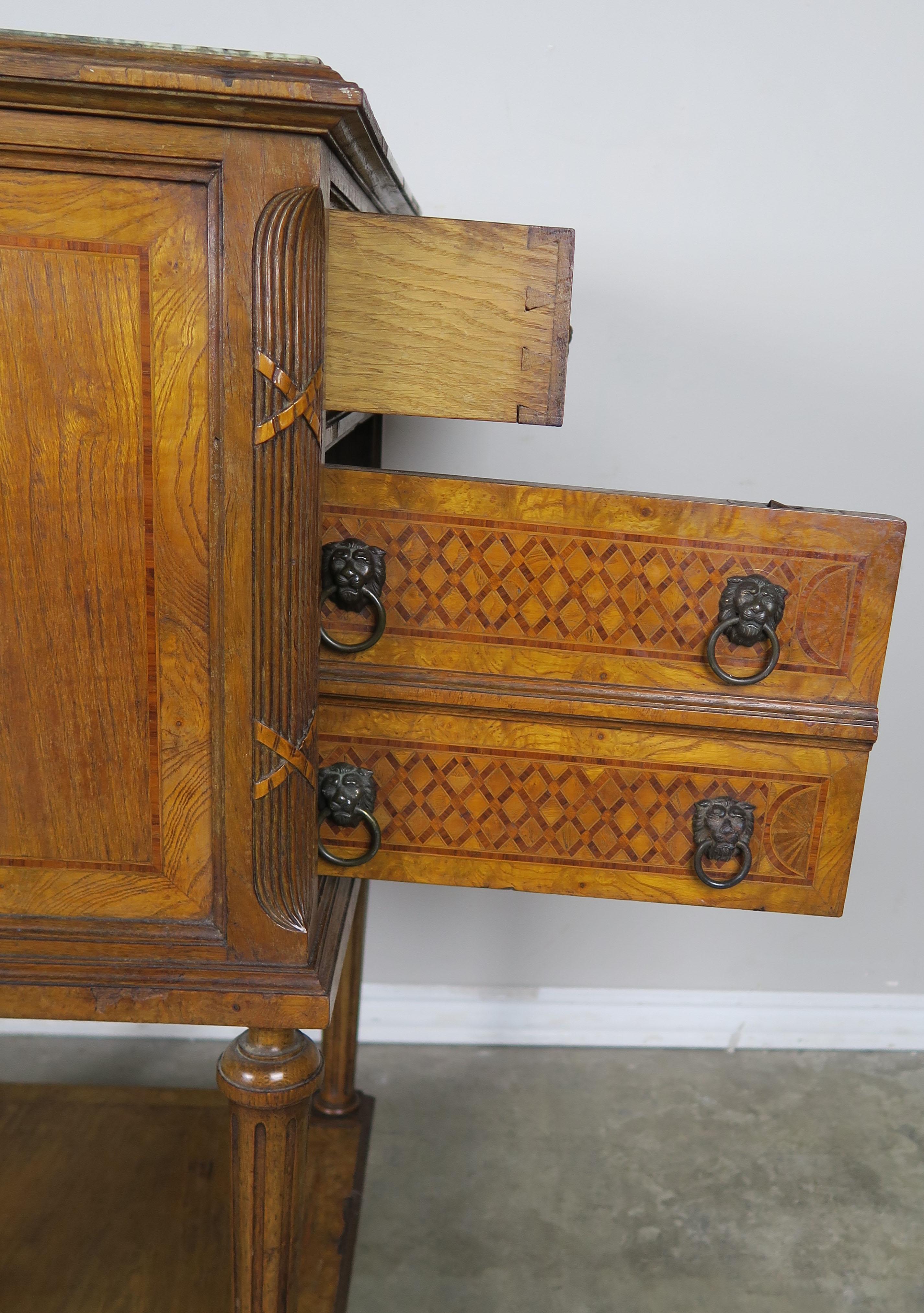 Pair of 19th Century Louis XVI Style Nightstands with Marble Tops 4