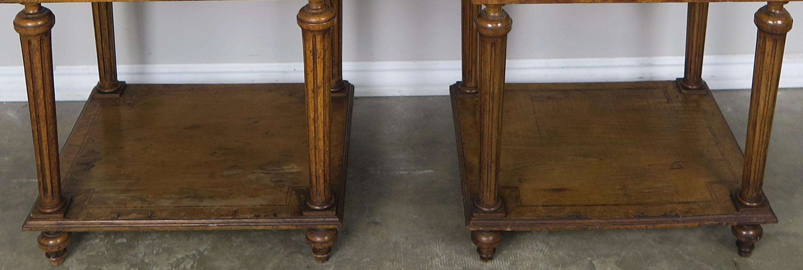 Pair of 19th Century Louis XVI Style Nightstands with Marble Tops 5