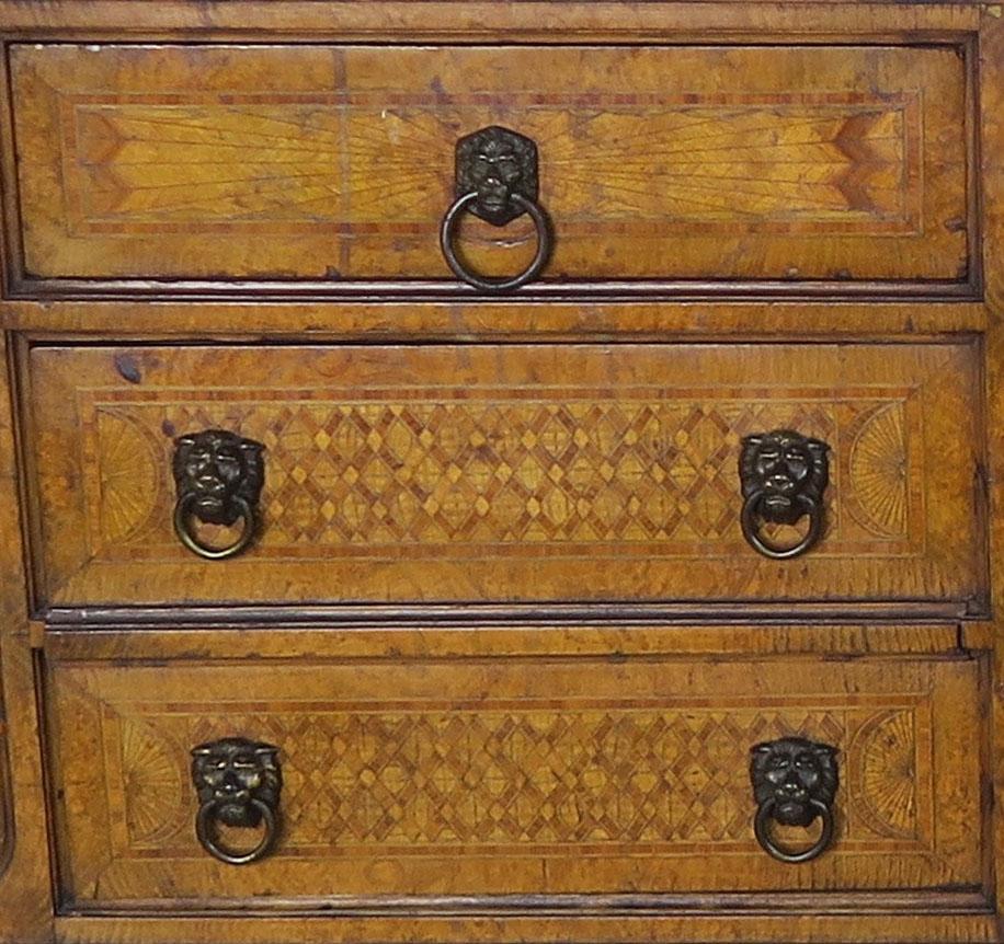 Pair of 19th Century Louis XVI Style Nightstands with Marble Tops In Distressed Condition In Los Angeles, CA