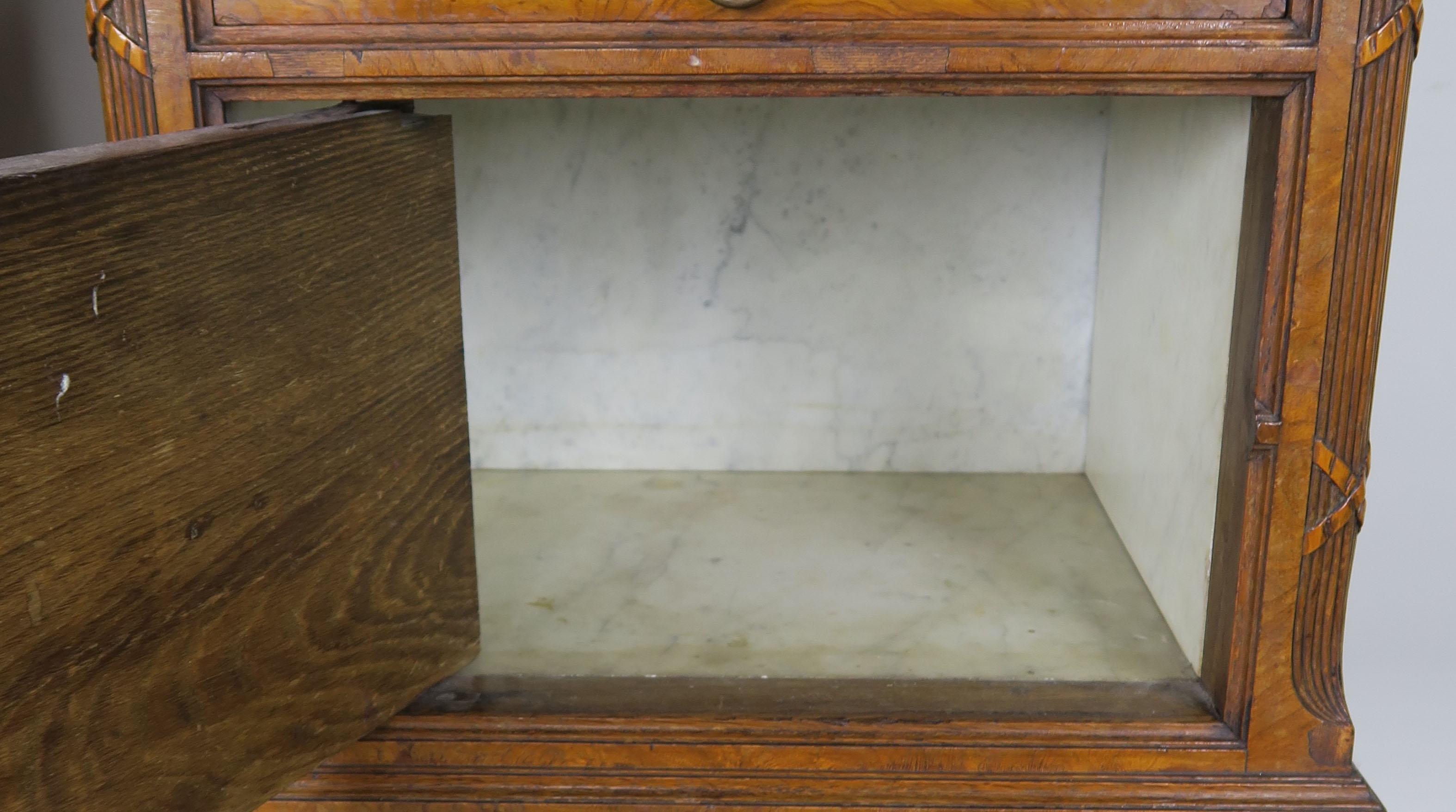 Pair of 19th Century Louis XVI Style Nightstands with Marble Tops 1