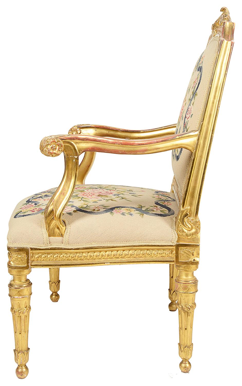 Paire de chaises de salon de style Louis XVI du 19ème siècle Excellent état - En vente à Brighton, Sussex