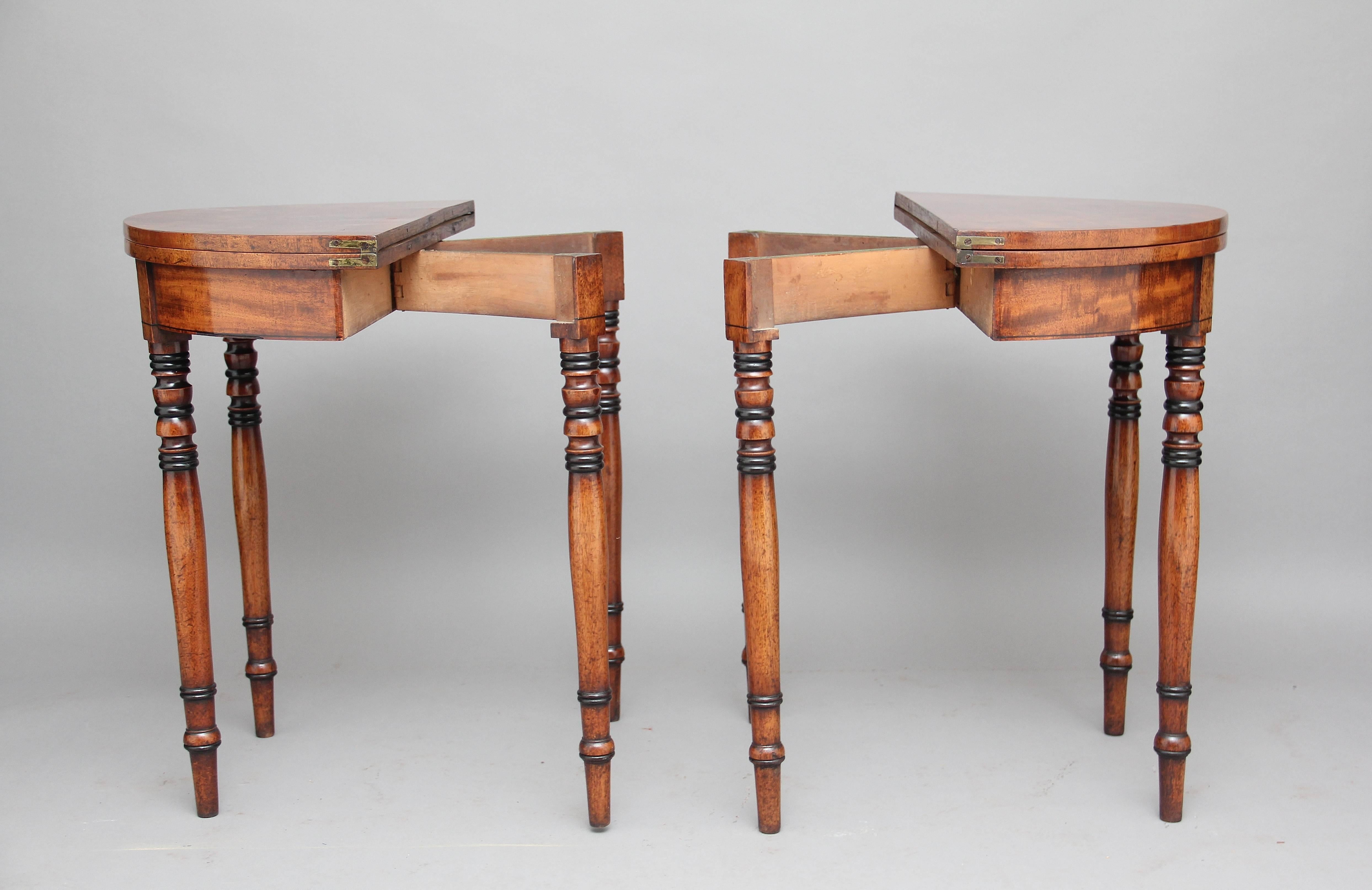 Pair of 19th Century Mahogany Card Tables In Good Condition In Martlesham, GB