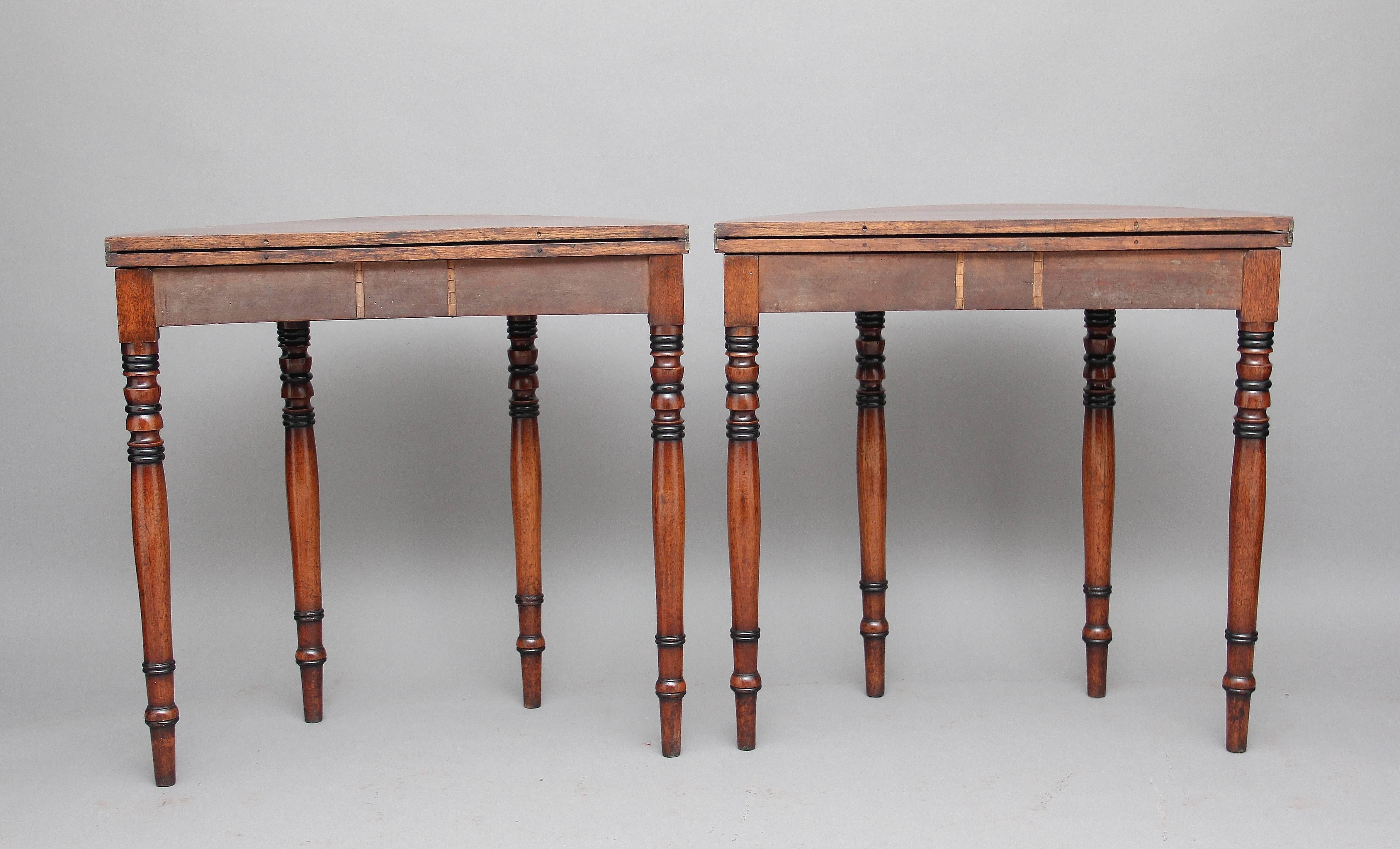 Pair of 19th Century Mahogany Card Tables 2