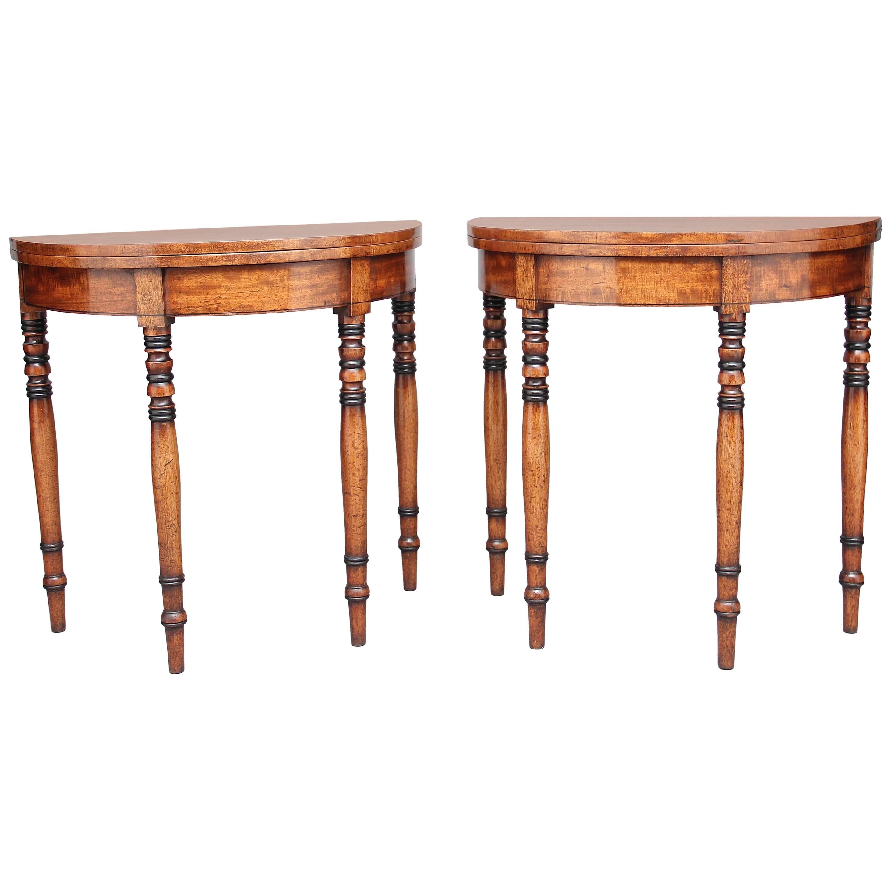 Pair of 19th Century Mahogany Card Tables