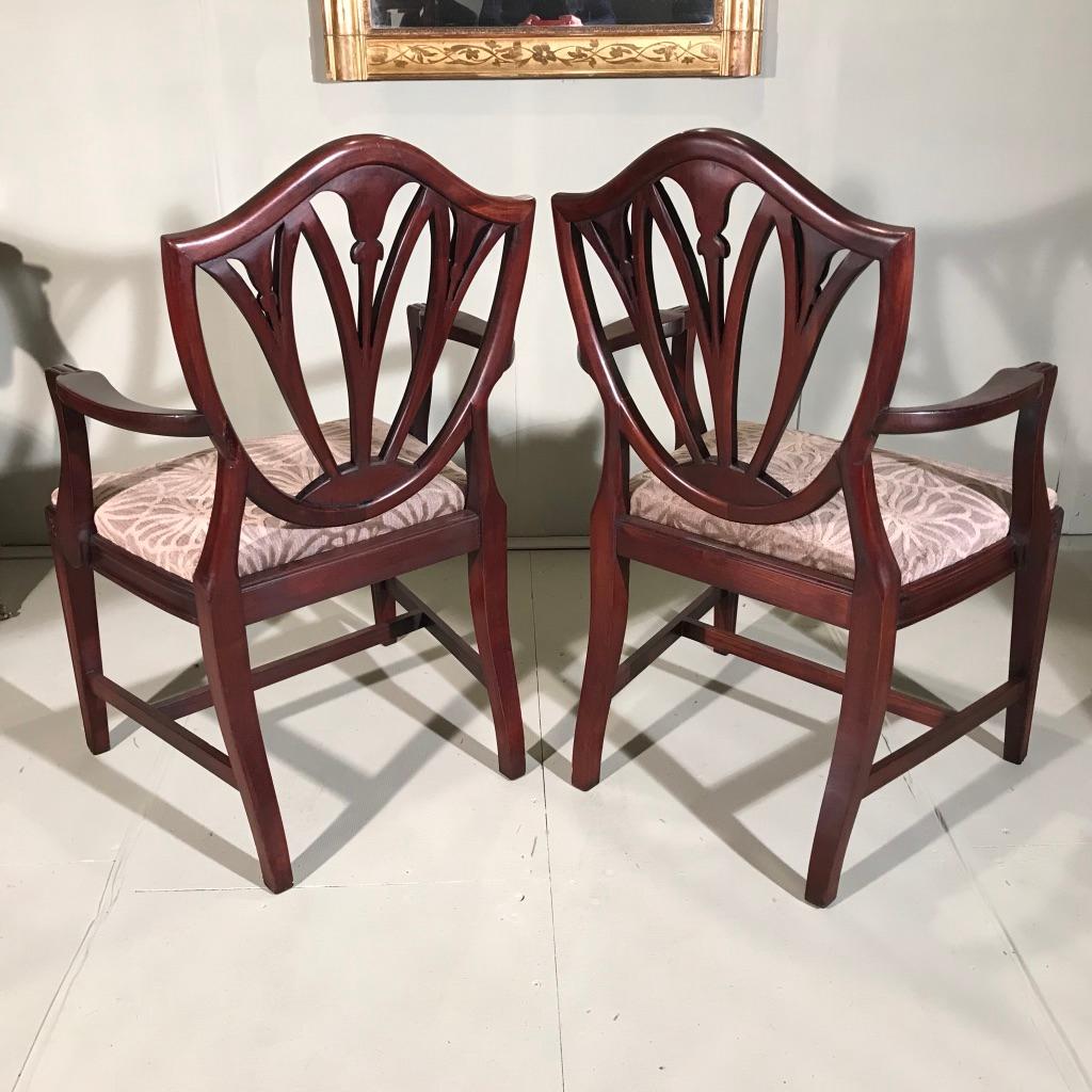 Carved Pair of 19th Century Mahogany Carver Chairs or Desk Chairs