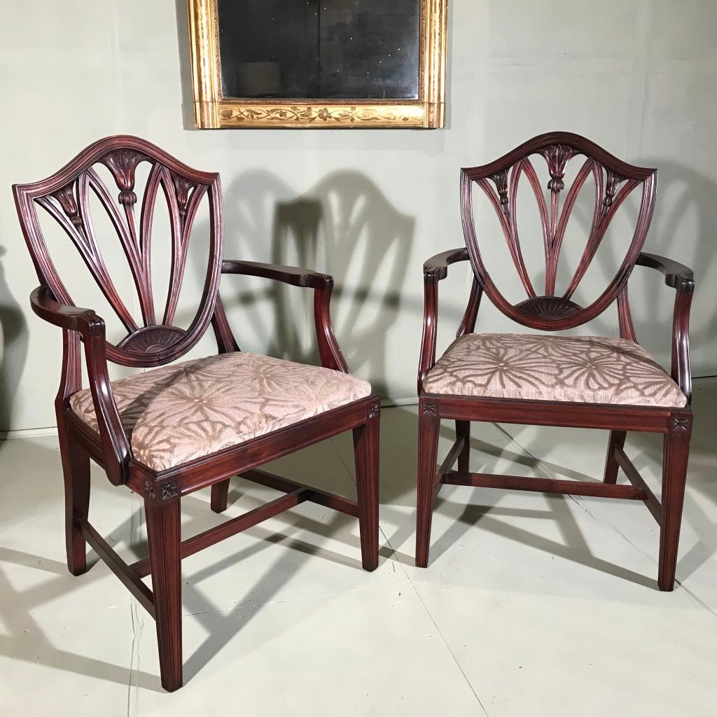 Pair of 19th Century Mahogany Carver Chairs or Desk Chairs 3