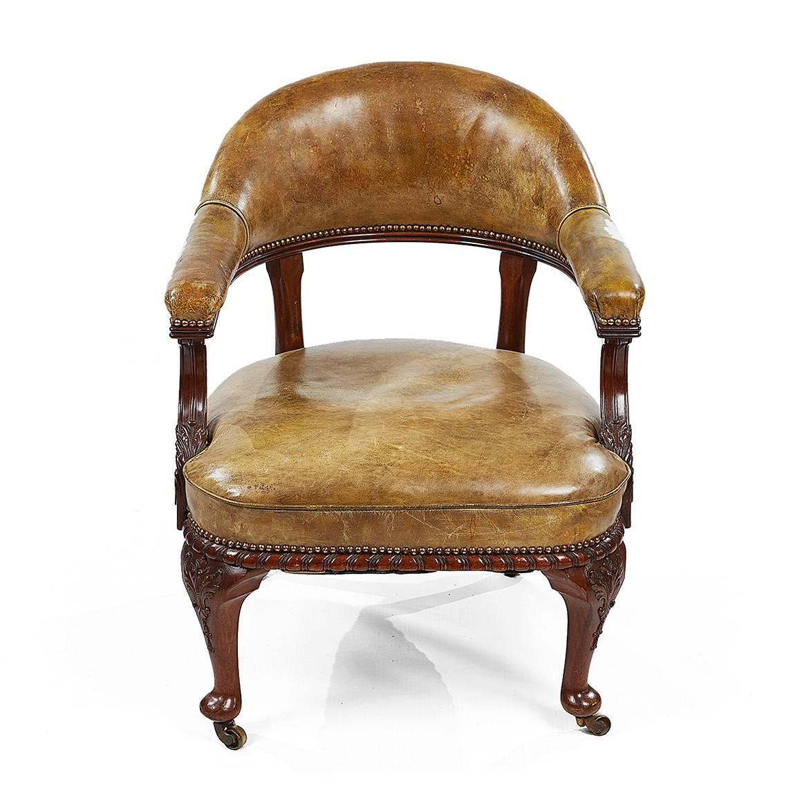 Paar Mahagoni-Schreibtischstühle aus dem 19. Jahrhundert von Morrison & Co aus Edinburgh (Schottisch) im Angebot
