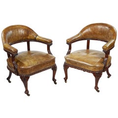 Antique Pair of 19th Century Mahogany Desk Chairs by Morrison & Co of Edinburgh