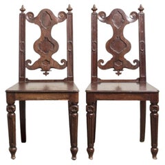 Pair of 19th Century Mahogany Elizabethan Revival Chairs, in Manner of Bridgens