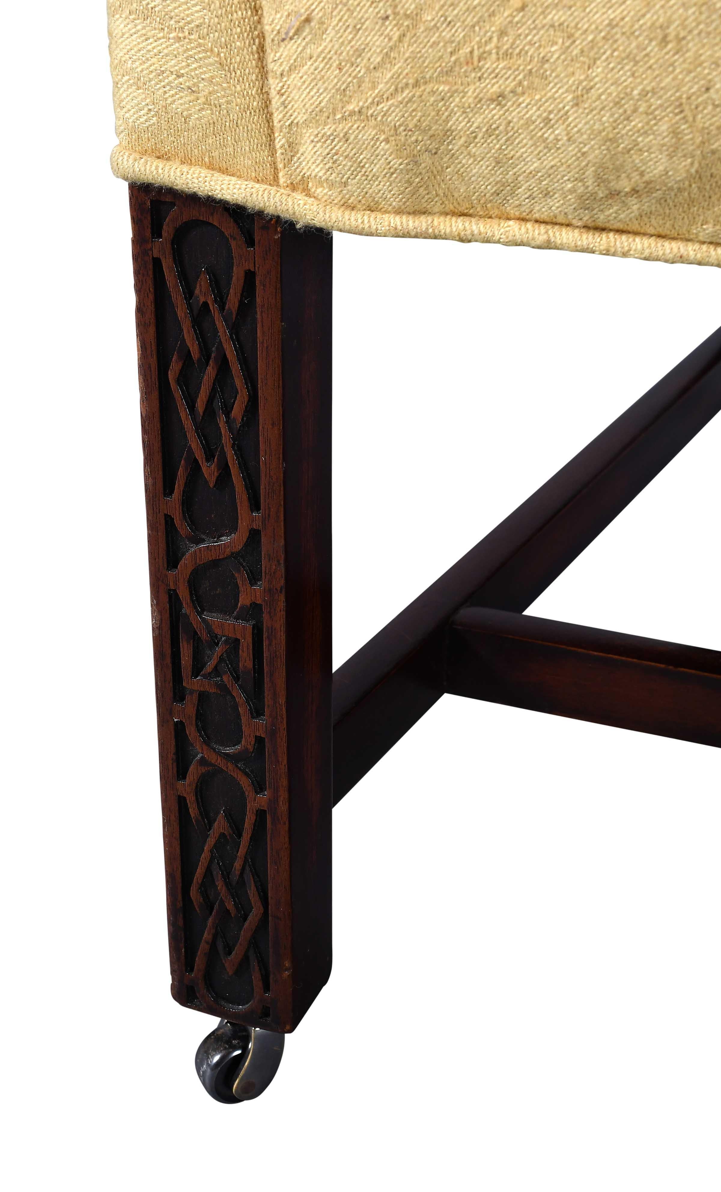 Chippendale Pair of 19th Century Mahogany Library Chairs For Sale