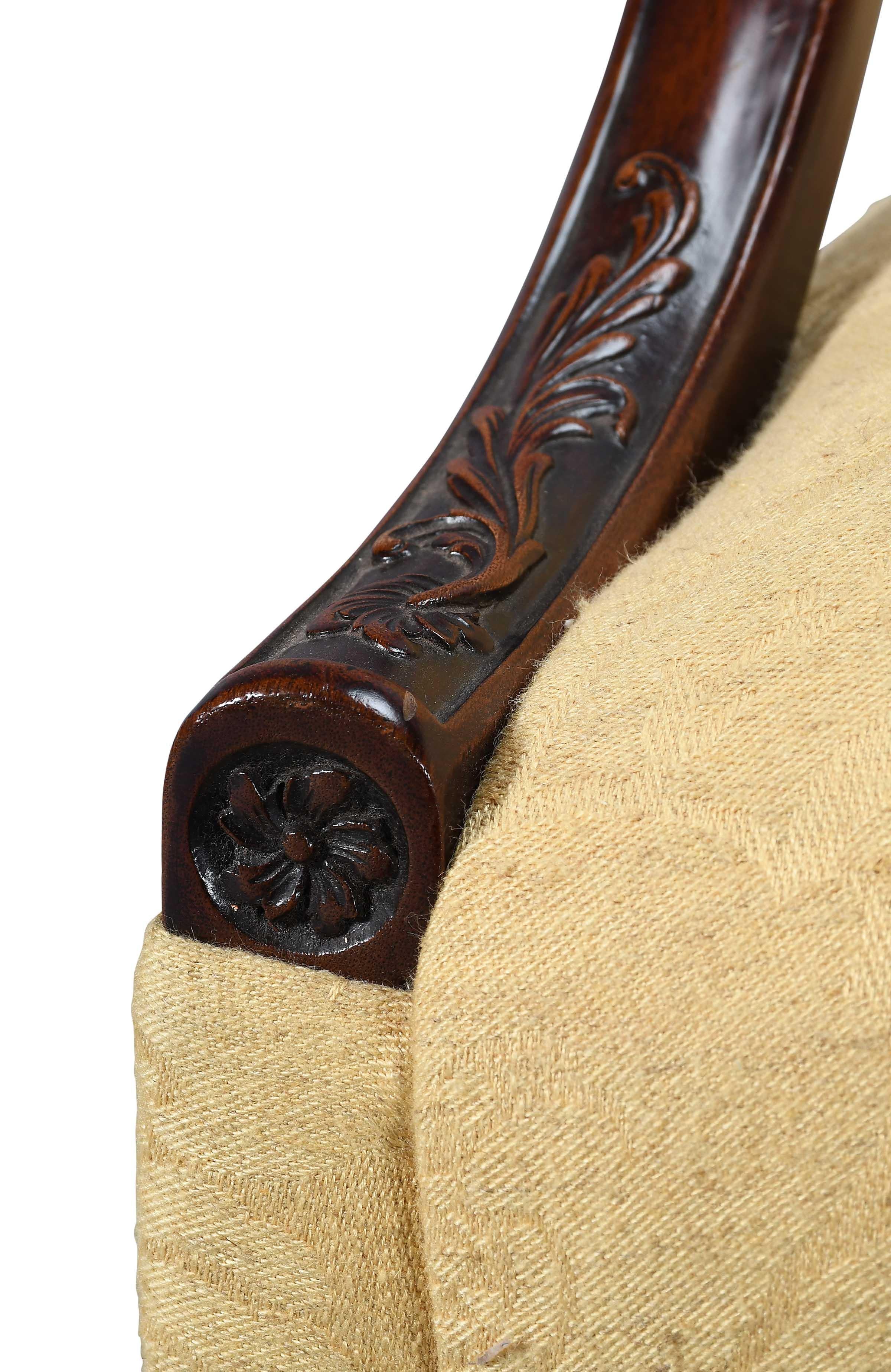 English Pair of 19th Century Mahogany Library Chairs For Sale