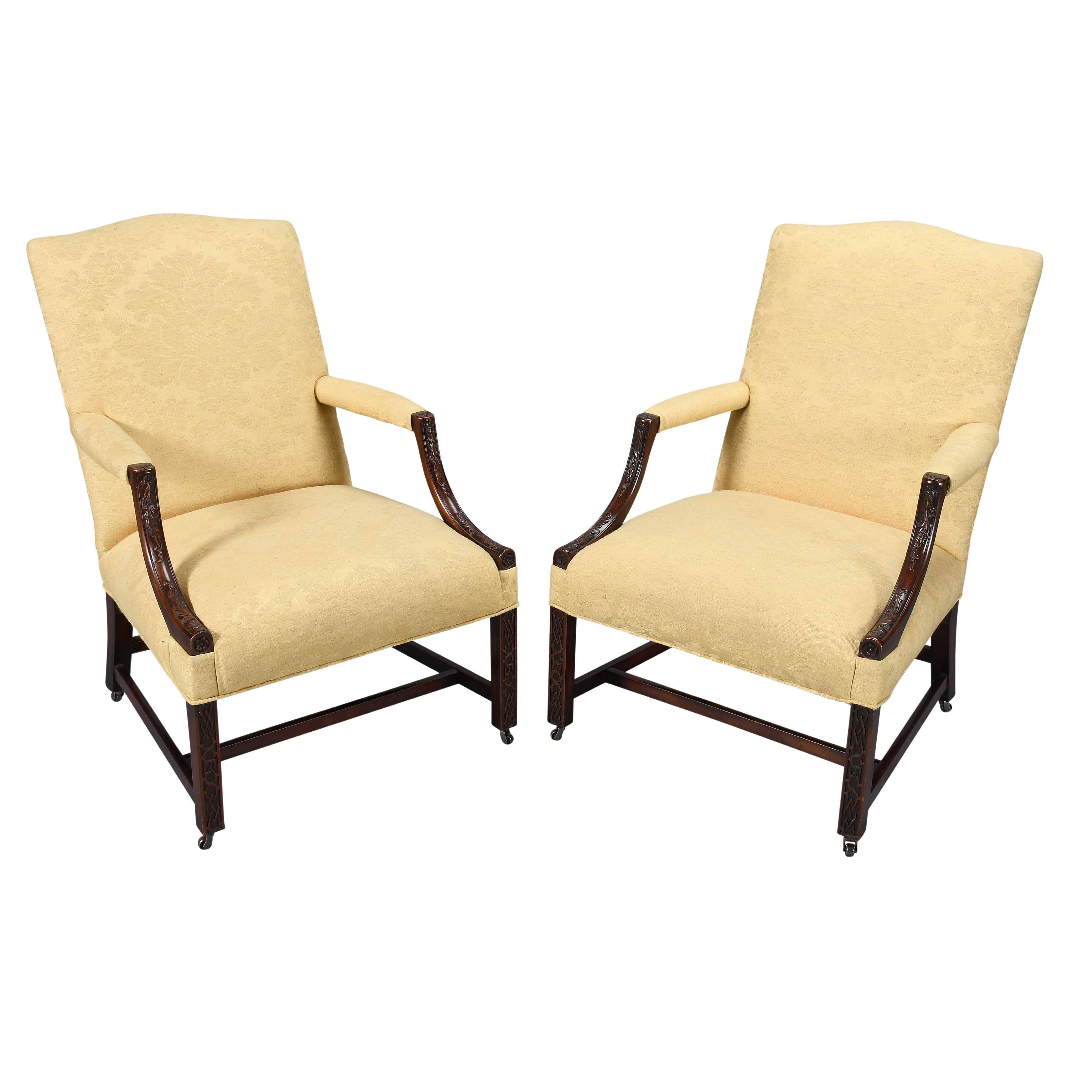 Pair of 19th Century Mahogany Library Chairs