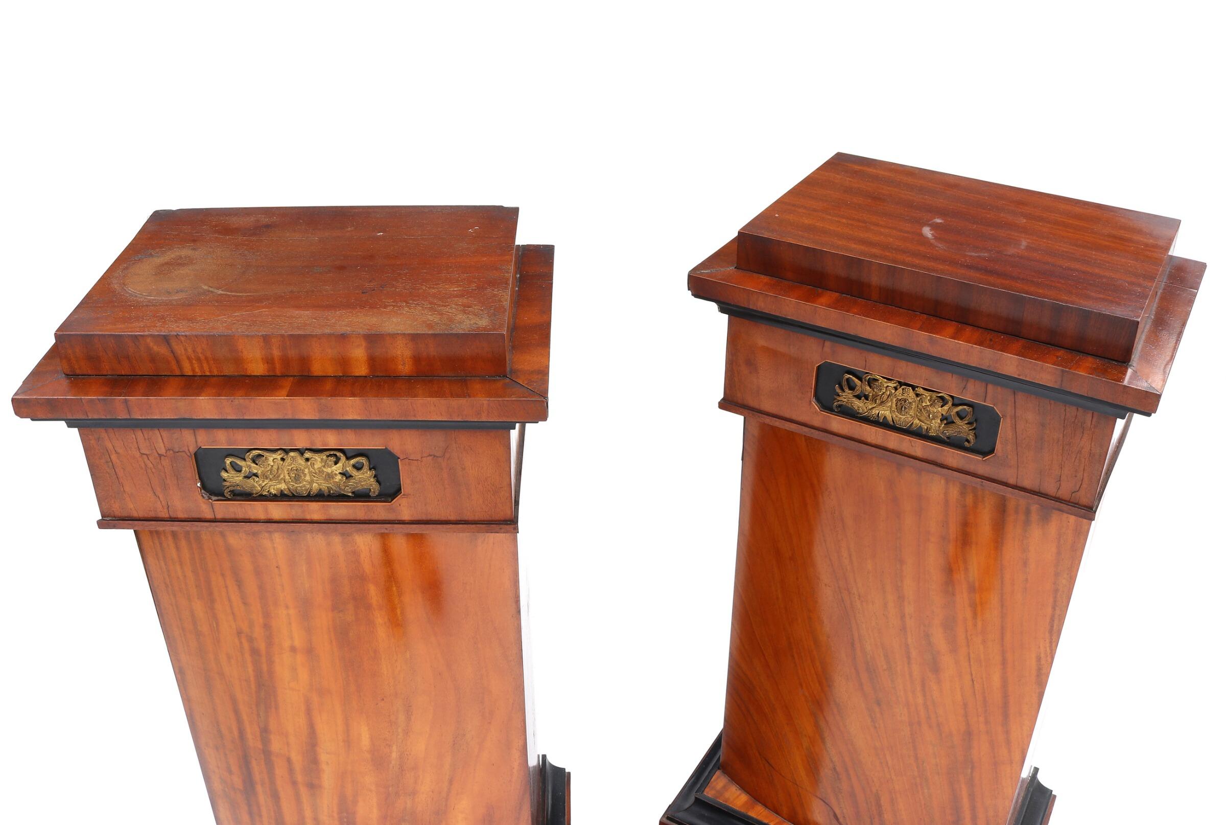 Pair of 19th Century Mahogany Pedestals In Good Condition For Sale In Hudson, NY