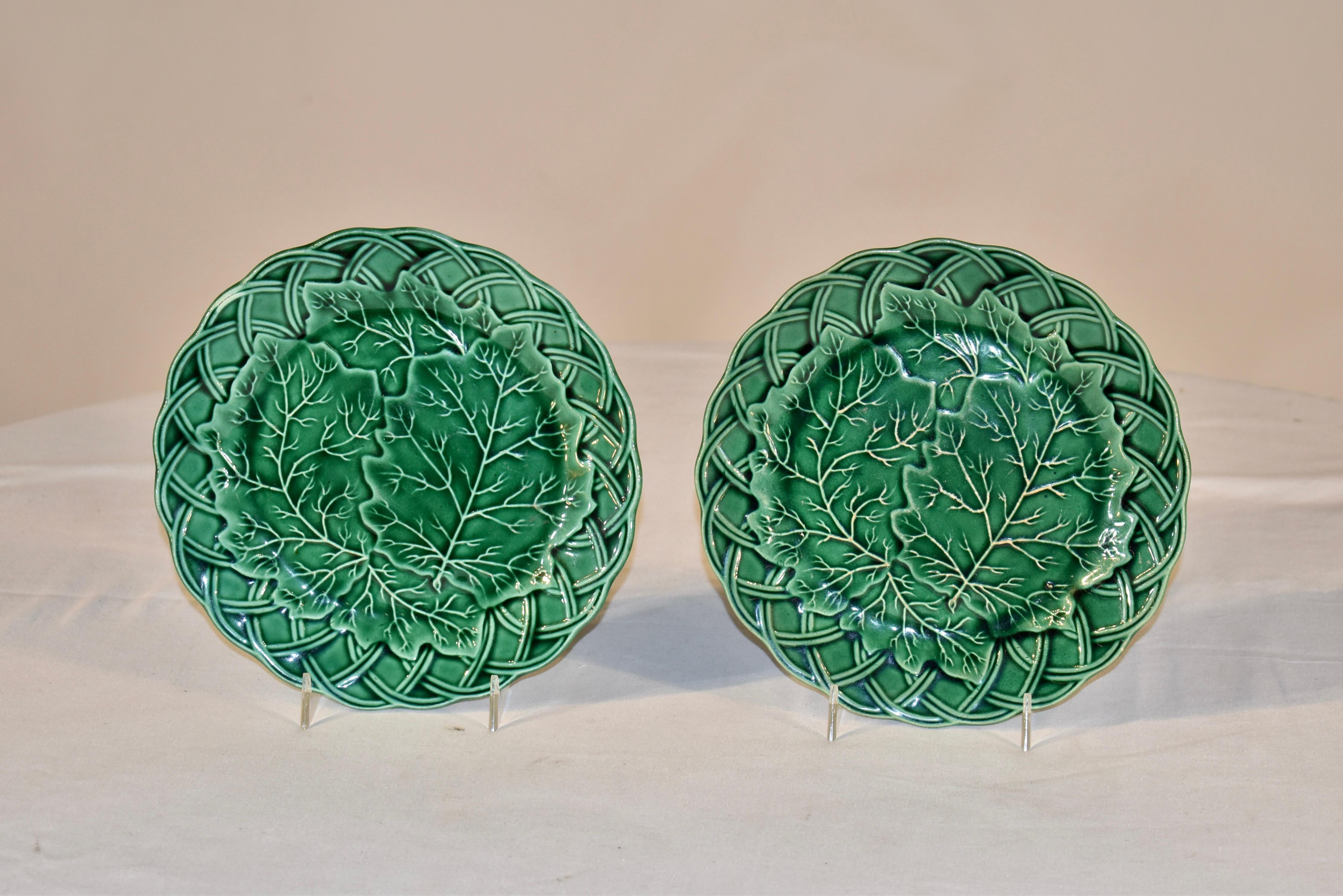 Ceramic Pair of 19th Century Majolica Plates For Sale