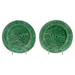 Antique Pair of 19th Century Majolica Plates from England