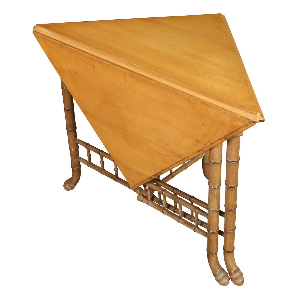 Pair of 19th Century Maple Drop Leaf Side Tables With Faux Bamboo Legs In Good Condition In Locust Valley, NY