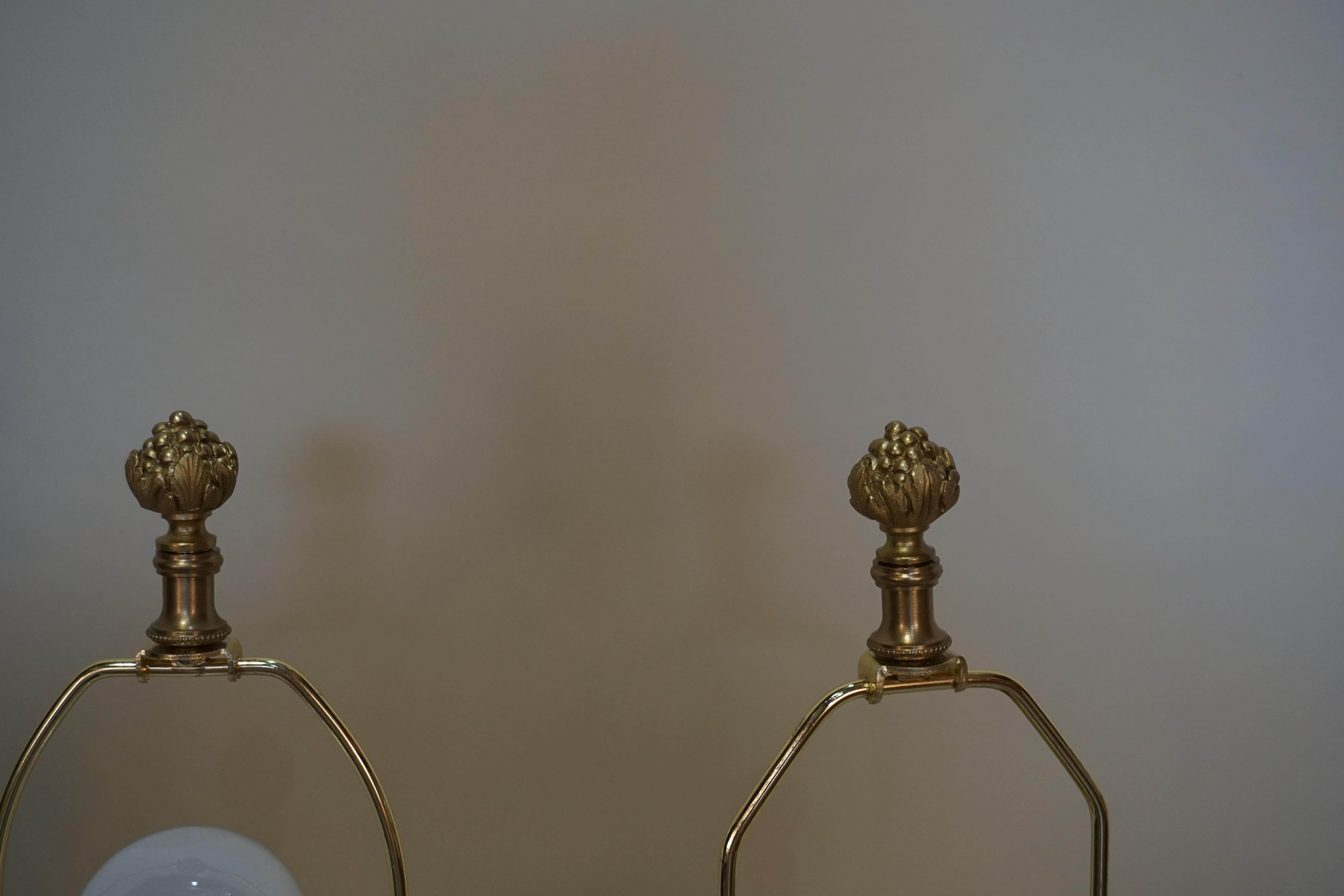 Pair of 19th Century Marble and Bronze Lamps 1