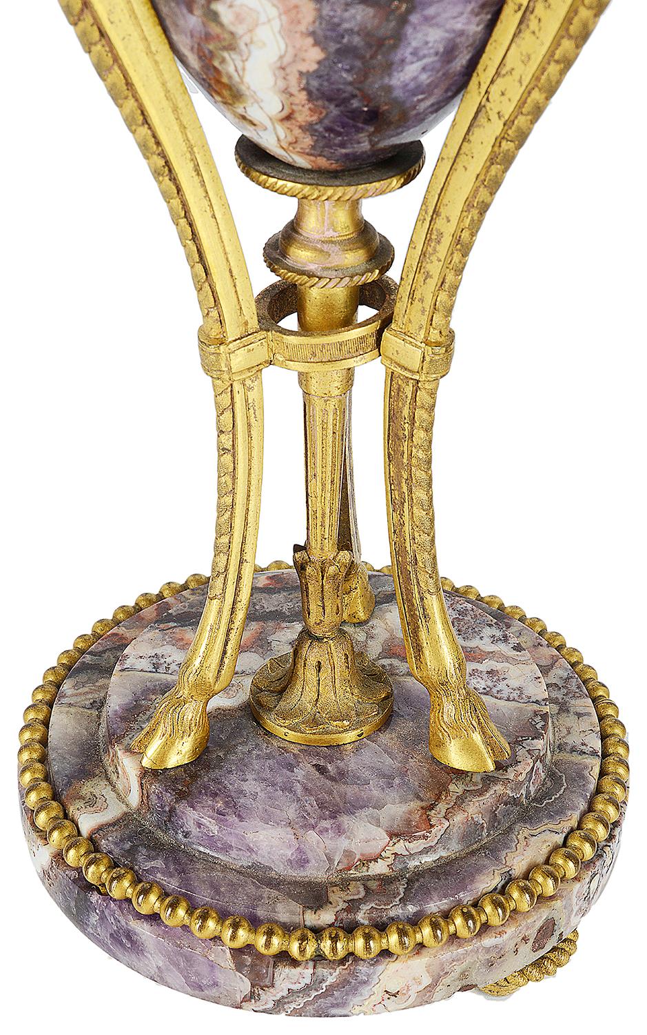 Pair of 19th Century Marble and Ormolu Candlesticks In Good Condition In Brighton, Sussex