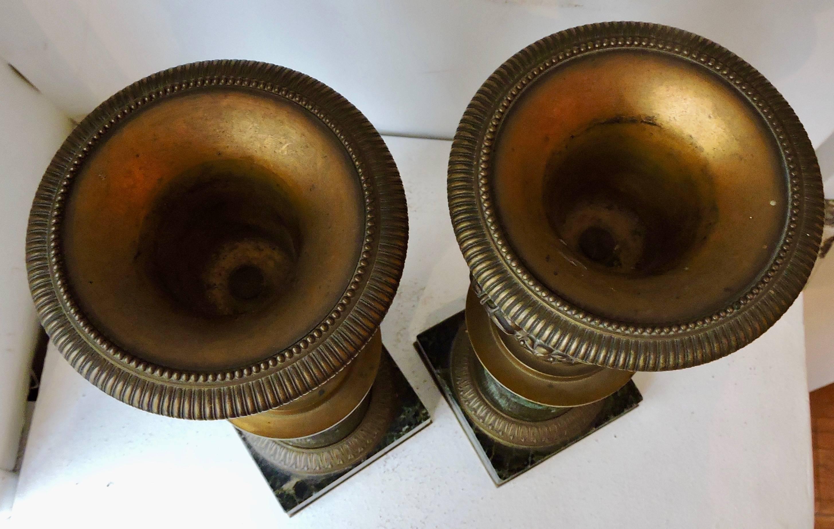 Pair of 19th Century Marble and Ormolu Cassolettes 3