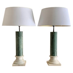 Pair of 19th Century Marble Columns Mounted as Table Lamps