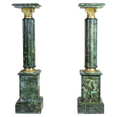 Pair of 19th Century Marble Empire Pedestals