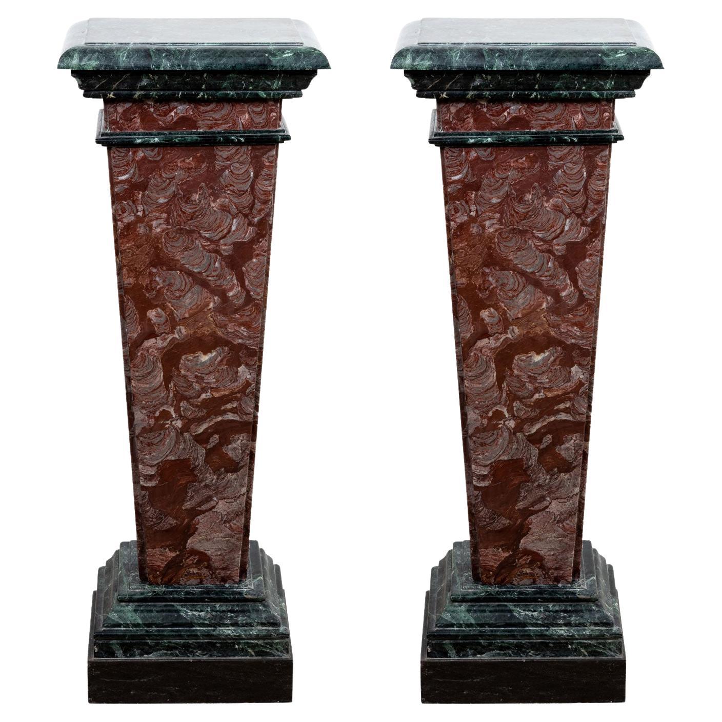 Pair of 19th Century Marble Pedestals