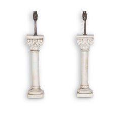 Pair of 19th Century Marble Table Lamps