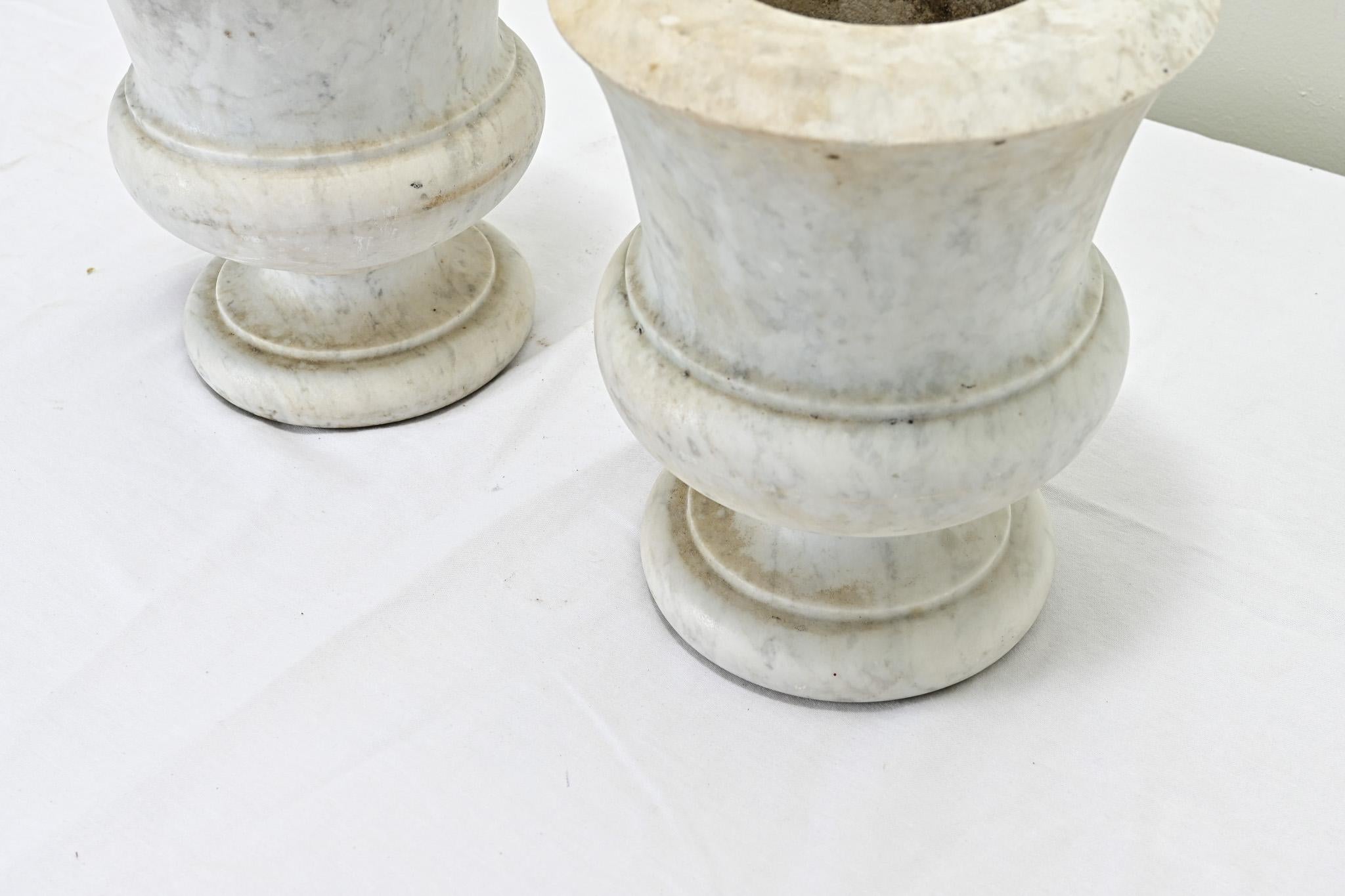 Pair of 19th Century Marble Urns 2