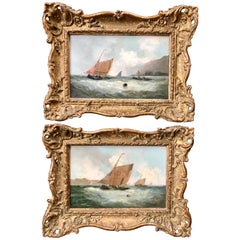 Pair of 19th Century Marine Paintings Attributed to George Knight