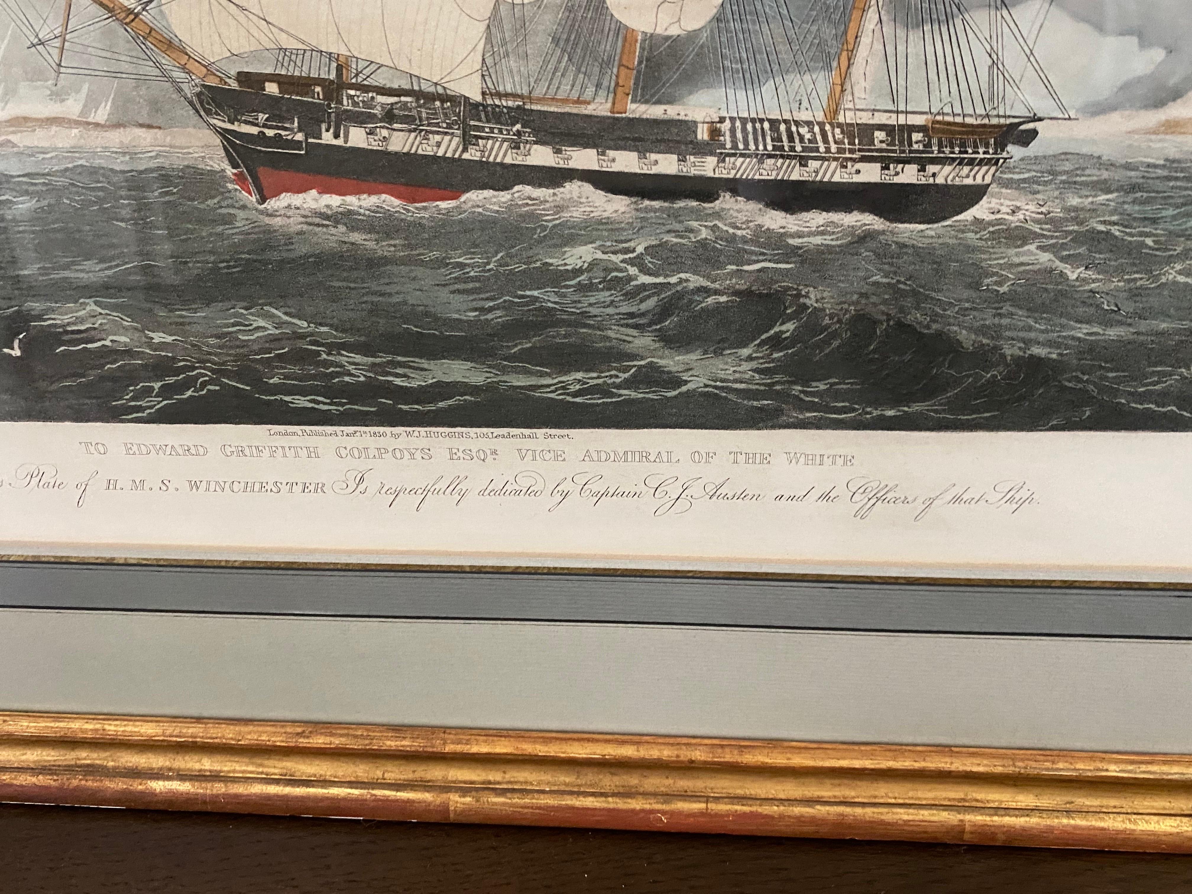Paint Pair of 19th Century Maritime Engravings by E. Duncan and T.G. Dutton