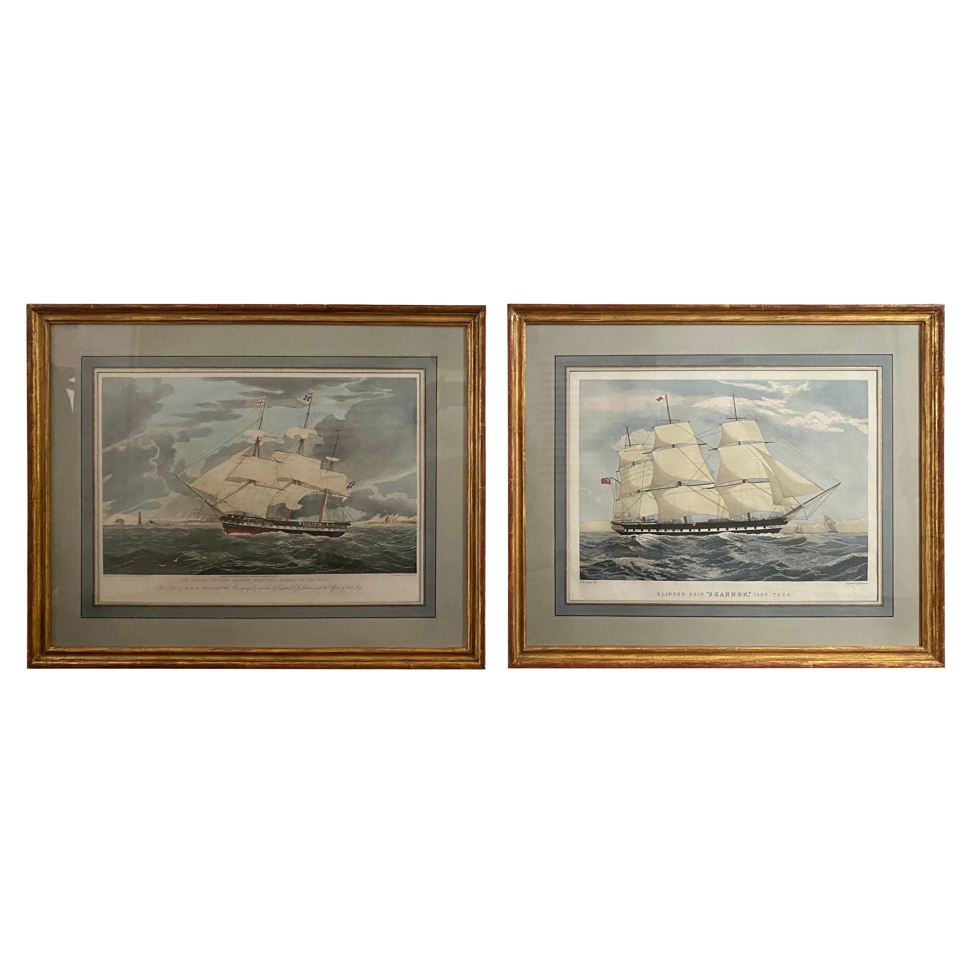 Pair of 19th Century Maritime Engravings by E. Duncan and T.G. Dutton