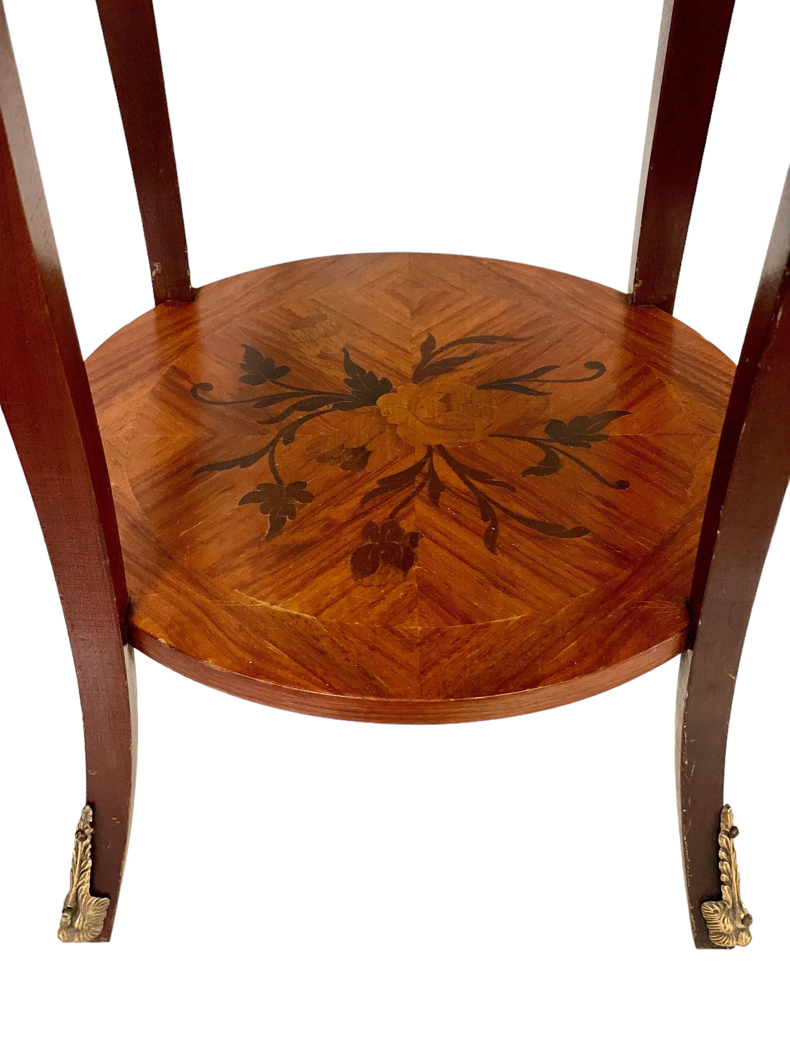 19th Century Pair of Marquetry Bedside Nightstands Tables 1
