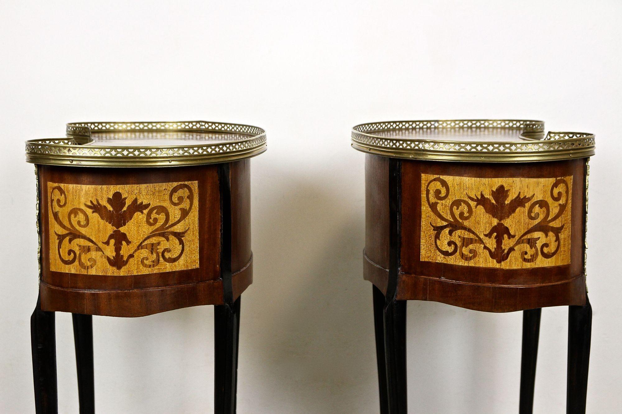 Pair of 19th Century Marquetry Side Tables Louis XVI Style, France, circa 1880 9