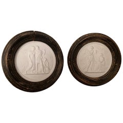 Pair of 19th Century Medaillon Ceramique Camée Plaques