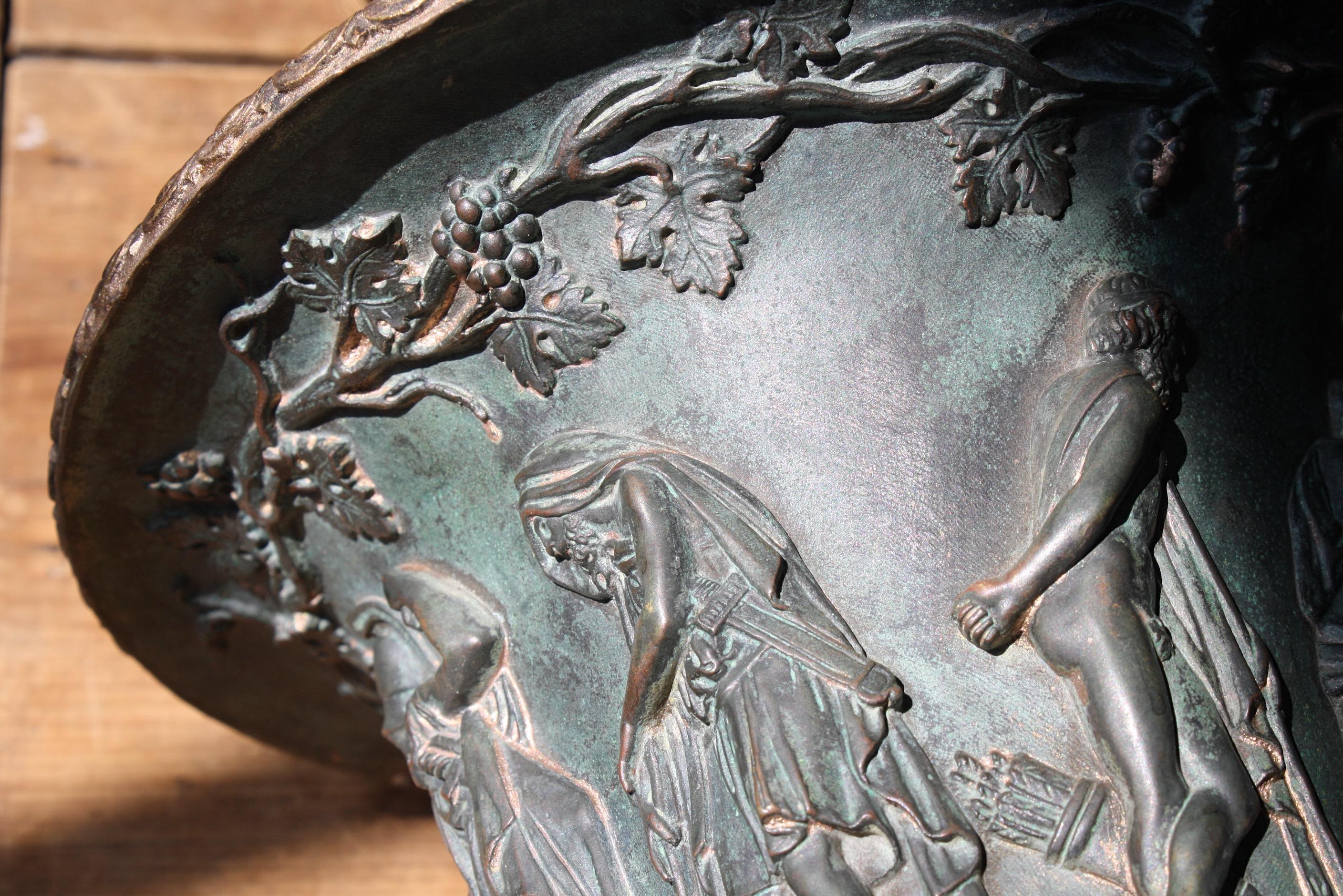 Pair of 19th Century Medici Bronze Urns UpLighters Greek Revival Grand Tour 4