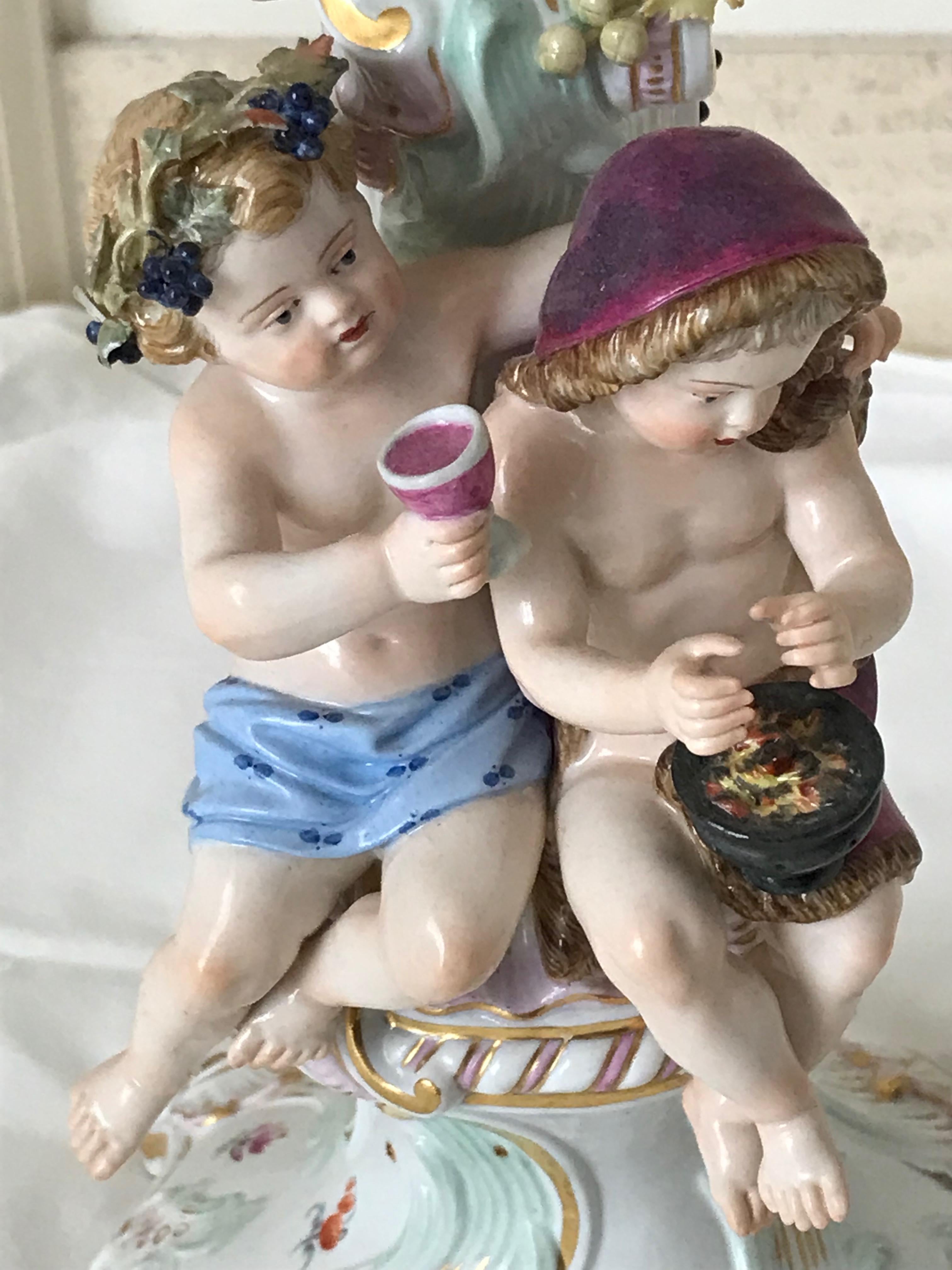 Pair of 19TH Century Meissen Figural Candelabras In Good Condition For Sale In West Palm Beach, FL