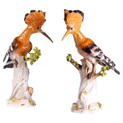 Paire de modèles de cerceaux en porcelaine peinte de Meissen du 19ème siècle