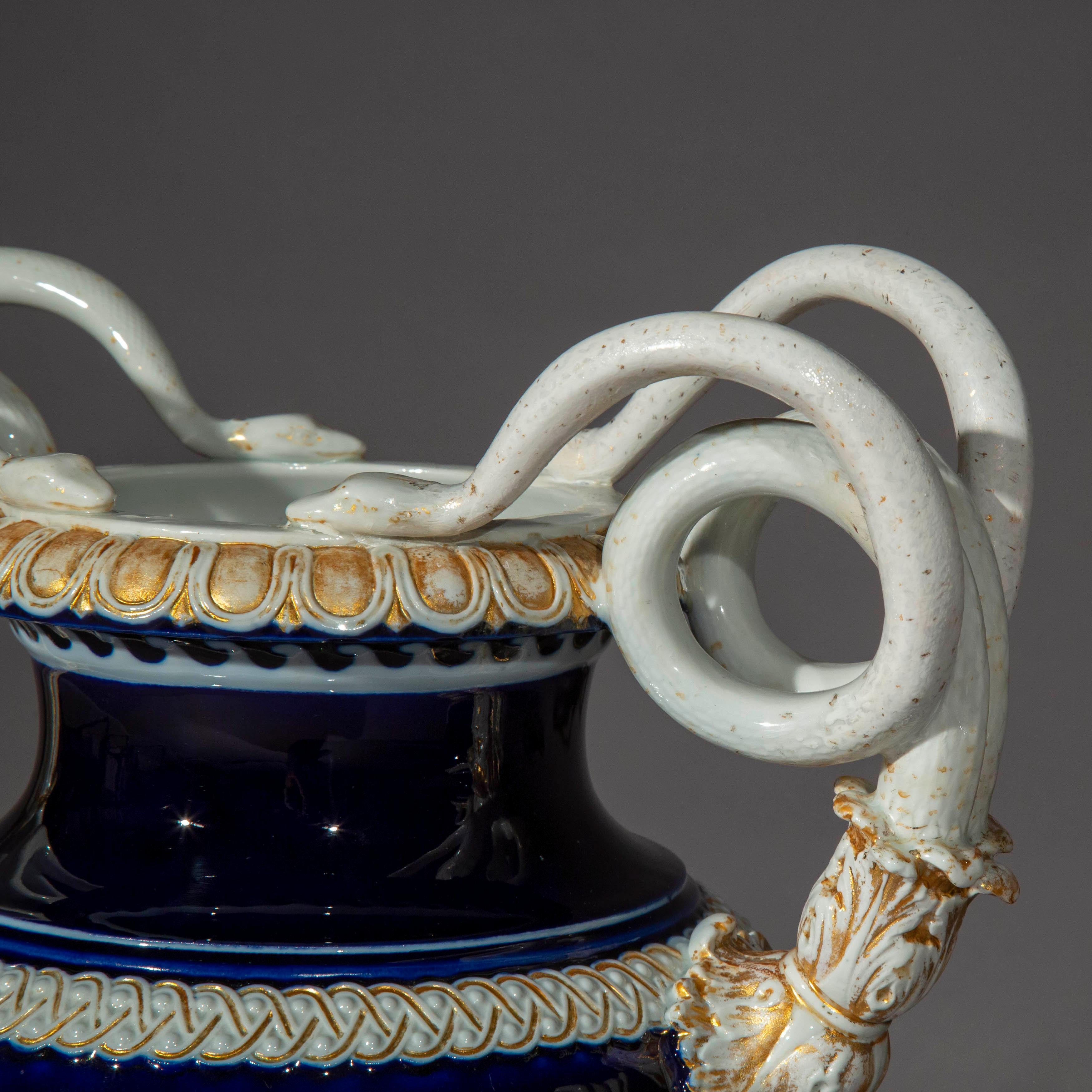 Pair of 19th Century Meissen Porcelain Serpent Vases 6