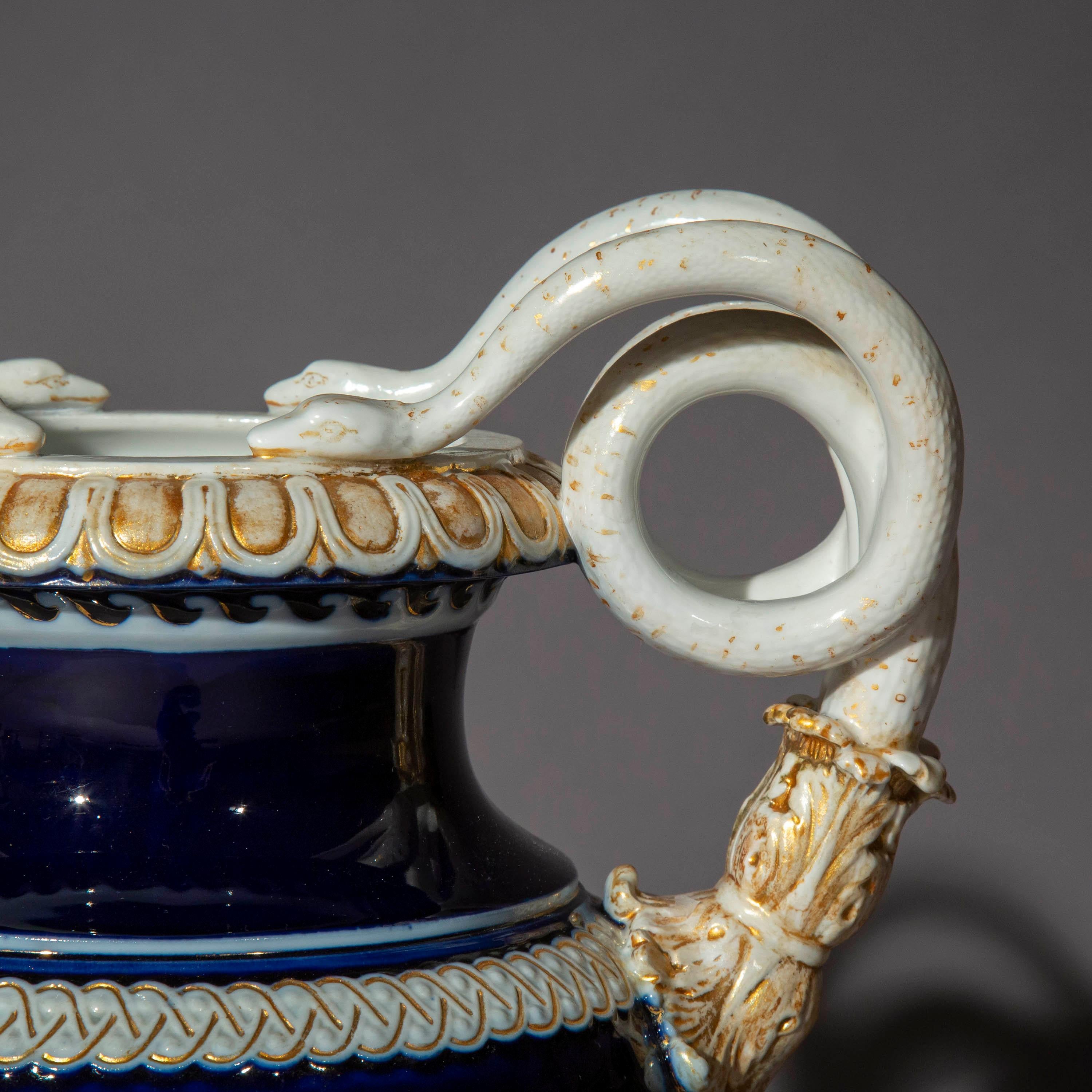 Pair of 19th Century Meissen Porcelain Serpent Vases 3