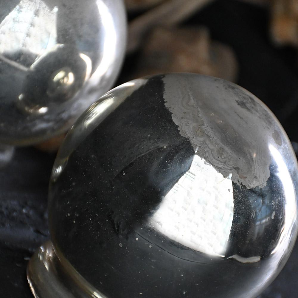 British Pair of 19th Century Mercury Glass Butler’s Gazing Balls