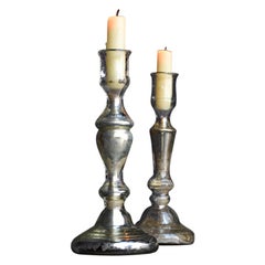 Pair of 19th Century Mercury Glass Candlesticks