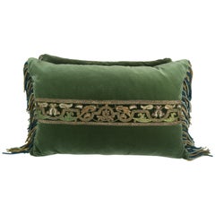 Pair of 19th Century Metallic Embroidered Velvet Pillows by Melissa Levinson