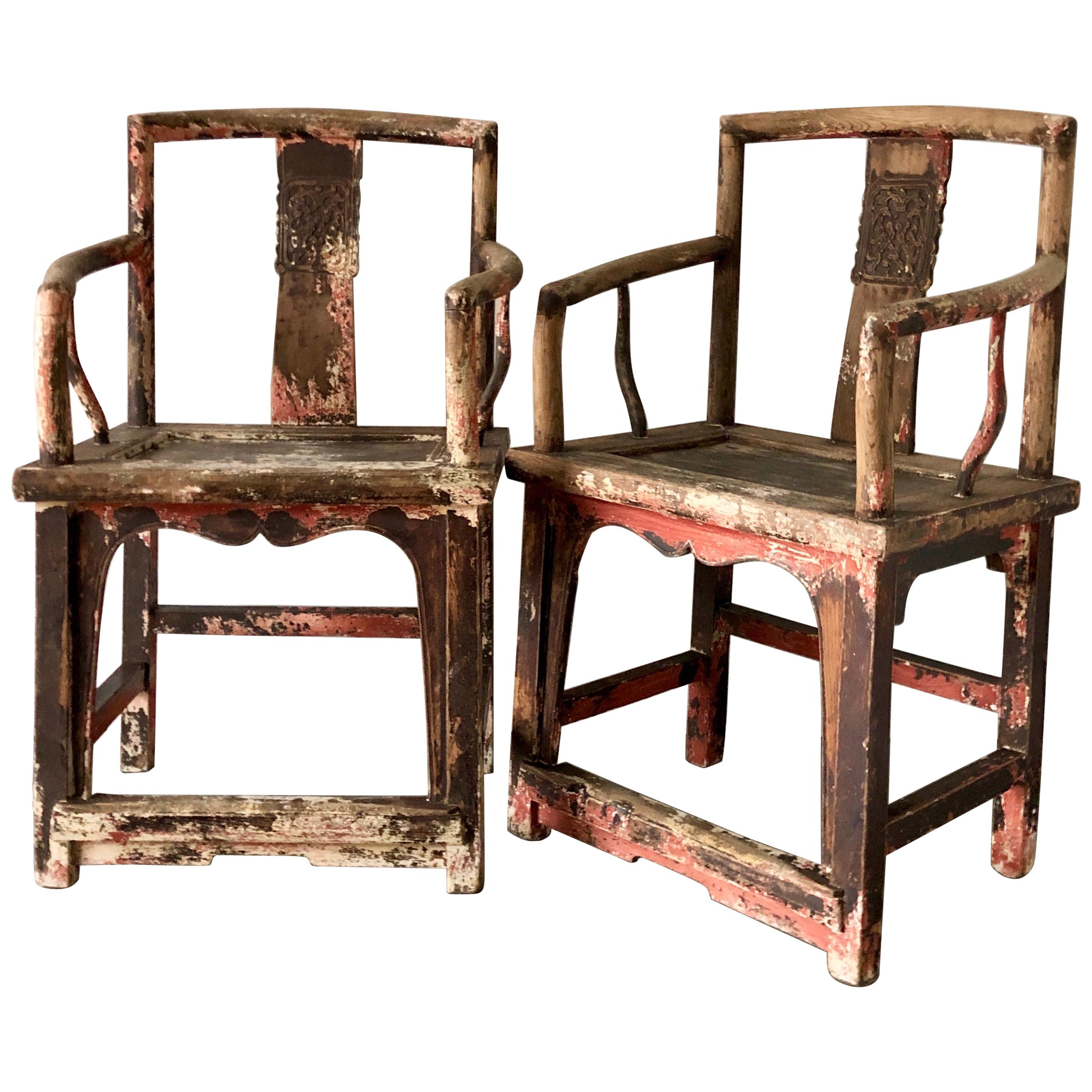 Pair of 19th Century Ming Dynasty Style Chairs