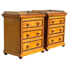 Antique Pair of 19th Century Miniature Chest of Drawers in Birdseye Maple