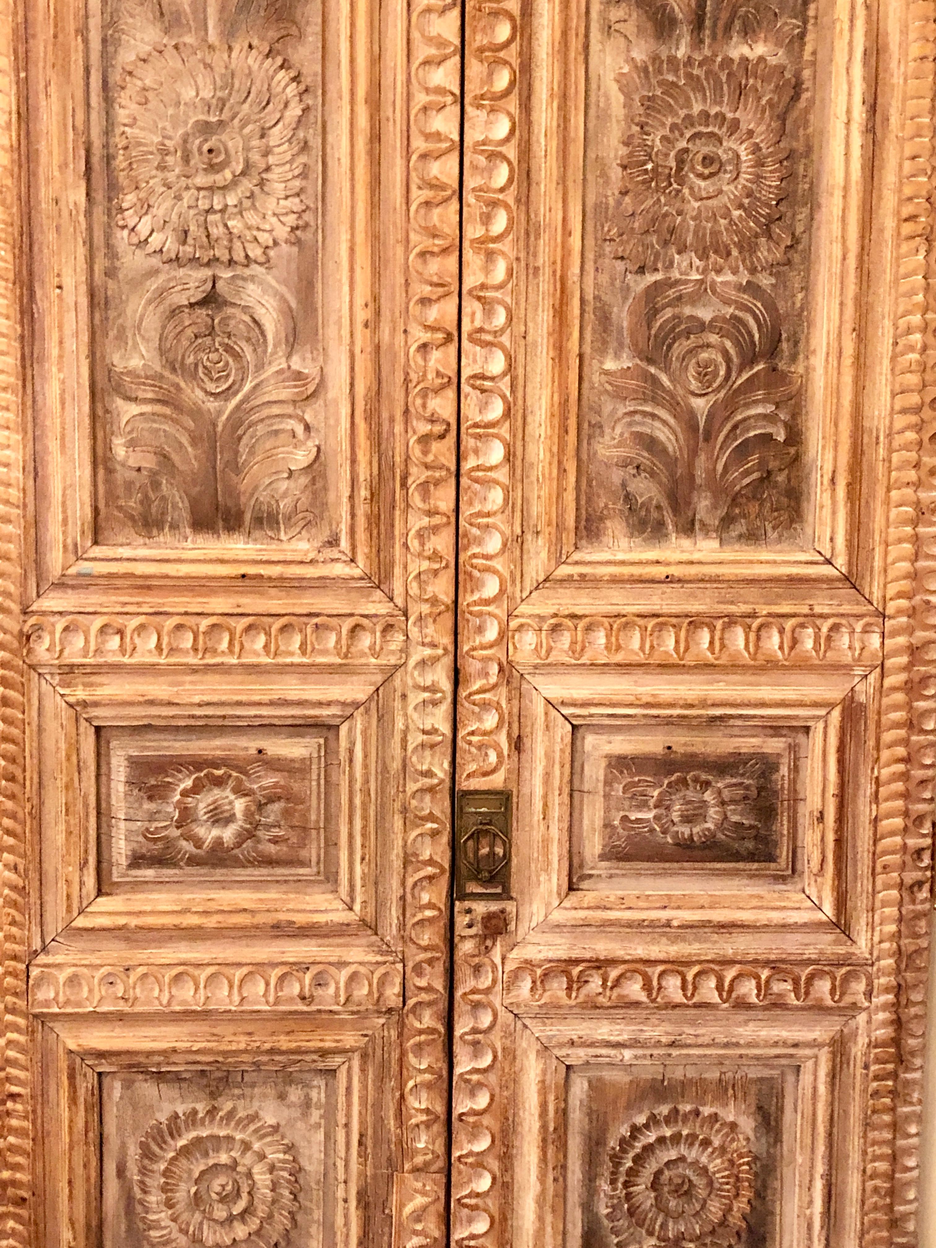 Pair of 19th Century Monumental Folk Art Doorways Mounted as Room Divider For Sale 5