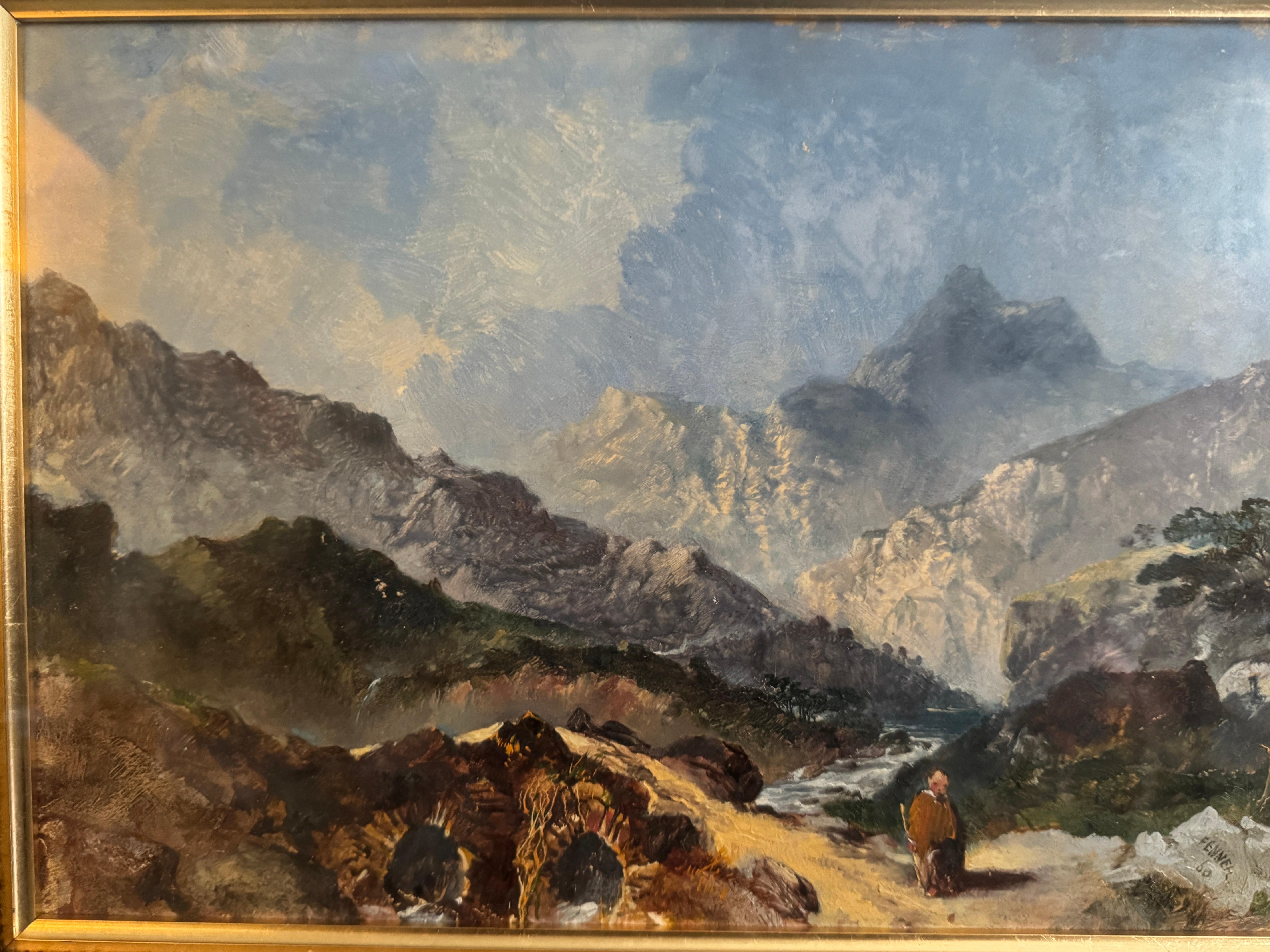 Peint à la main Paire de fontaines du 19e siècle par John Grenville Fennell (né en 1807) en vente