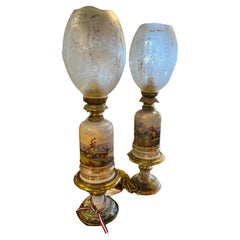 Pair of 19th Century Napoleon III Carcel styled Lamps