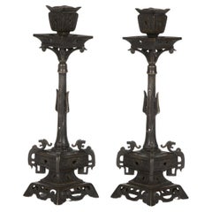 Pair of 19th Century Napoleon III Period Candlesticks.