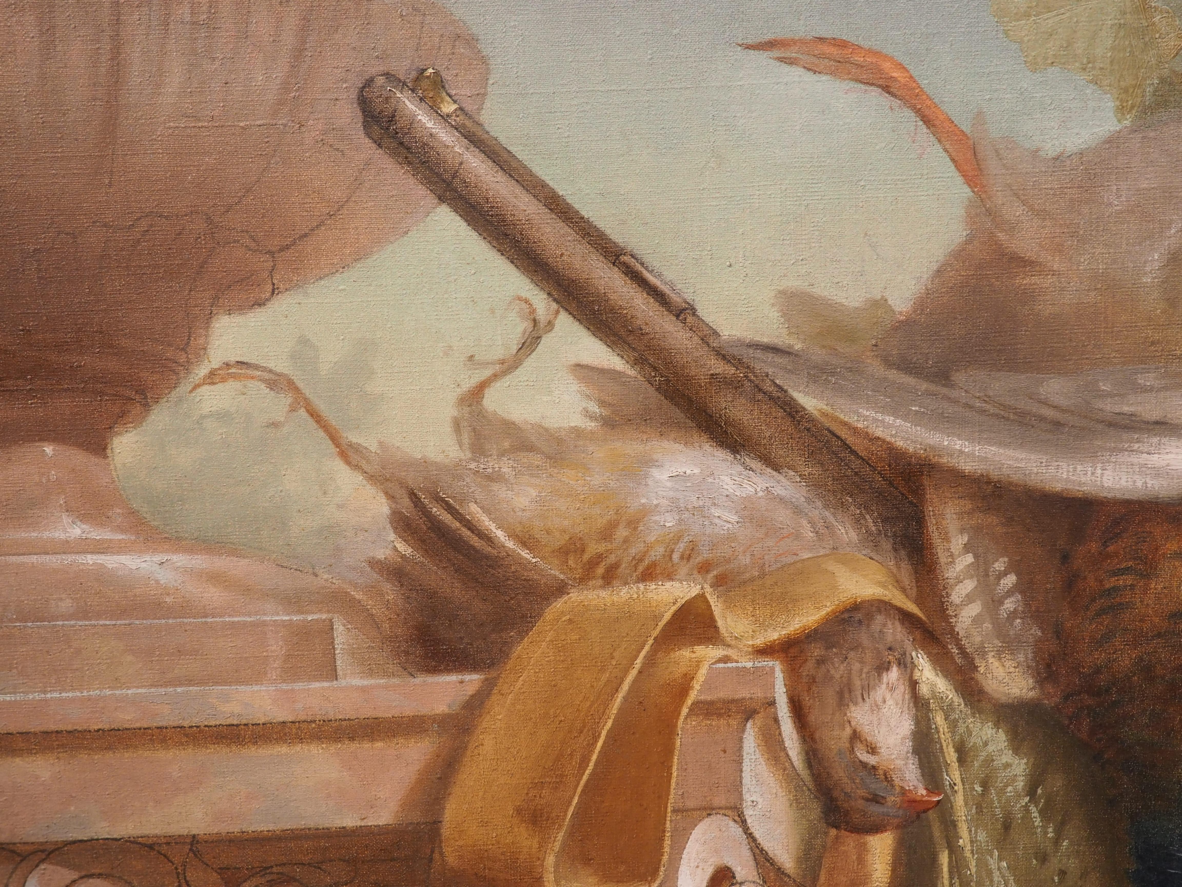 Paire de peintures de trophées de chasse en forme de morte de la nature du 19ème siècle en vente 3